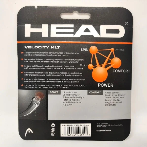 Head Velocity MLT Tennis Racket Strings 1.25mm 17g Natural 40' Set Multifilament - Picture 5 of 9